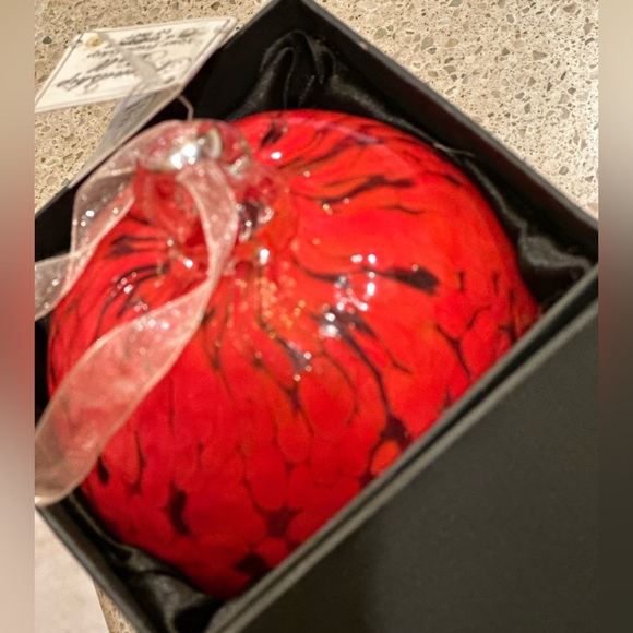 HANDCRAFTED Blown Glass FRIENDSHIP Beautiful Red  Multicolor ORNAMENT 4.5-5” - Picture 15 of 16